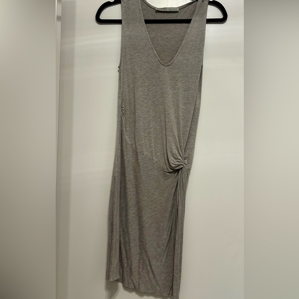 ALL SAINTS! Lightweight super soft cotton grey/beige dress V-neck. Perfect